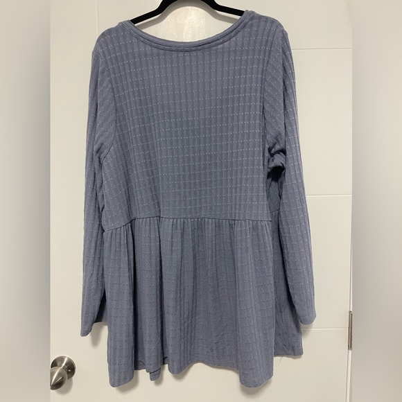 Sky blue Peplum Shirt - Picture 2 of 3